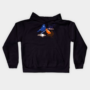 Blue J and The Pigeons Silhouette Kids Hoodie